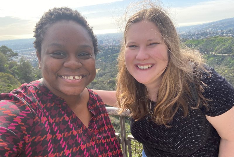 Kendria Mason and FYE instructor, Christina Minford, at the Griffith Observatory last February. Mason and Minford were in Los Angeles for a national FYE conference.